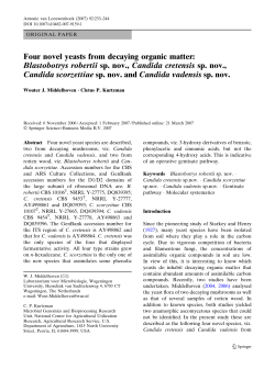 Four novel yeasts from decaying organic matter: Blastobotrys robertii