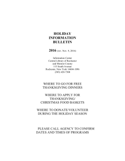 Holiday Information Bulletin