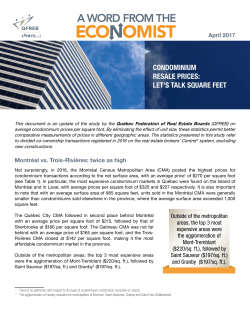 CONDOMINIUM RESALE PRICES: LET`S TALK SQUARE FEET
