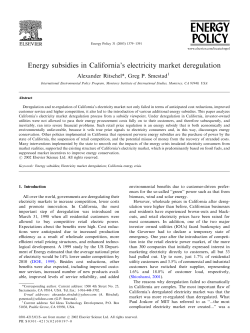 Energy subsidies in California`s electricity market deregulation