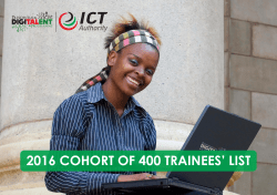2016 COHORT OF 400 TRAINEES` LIST