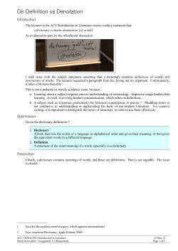 Definition vs Denotation