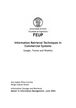 Information Retrieval Techniques in Commercial Systems: Google