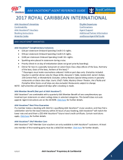 AAA VACATIONS&reg; AGENT REFERENCE GUIDE