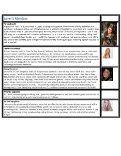 Tara Albrecht Hi guys! I`m Tara! I`m a junior here at Leeds studying