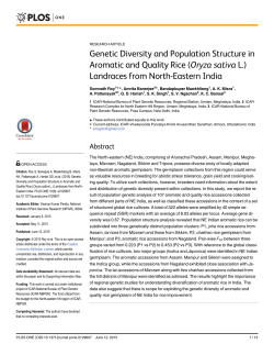 Genetic Diversity and Population Structure in Aromatic and Quality