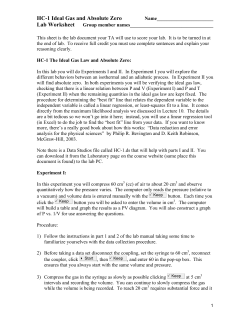 HC-1 Ideal Gas and Absolute Zero