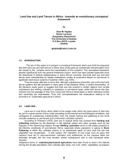 Land Use and Land Tenure in Africa : towards an