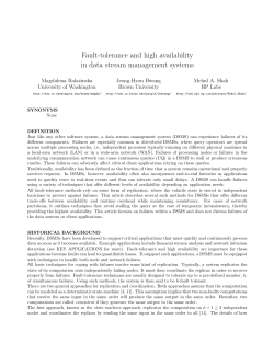 Fault-tolerance and high availability in data stream