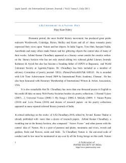 Bijay Kant Dubey - Lapis Lazuli - An International Literary Journal