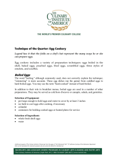 Technique of the Quarter: Egg Cookery - ciachef.edu