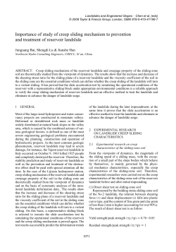 Importance of study of creep sliding mechanism to prevention and