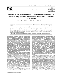 Roadside Vegetation Health Condition and Magnesium Chloride