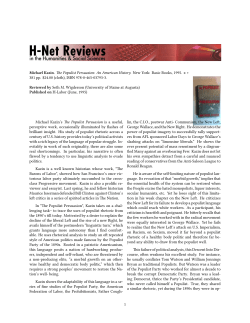 Seth Wigderson on The Populist Persuasion: An American - H-Net