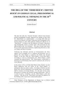 the idea of the `third reich` (`drittes reich`) in german legal