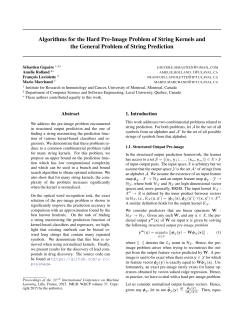 Algorithms for the Hard Pre-Image Problem of String Kernels and the