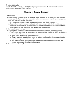 Chapter 8: Survey Research