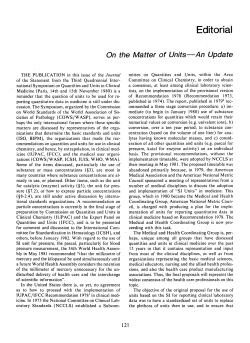 On the Matter of Units&mdash;An Update