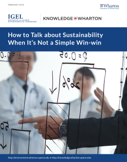How to Talk about Sustainability When It`s Not a Simple Win-win