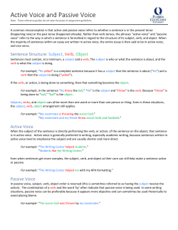 Active Voice and Passive Voice