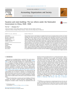Taxation and state-building: The tax reform under the Nationalist