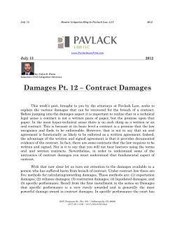 07.13.2012 - Damages Pt. 3 - Contract Damages