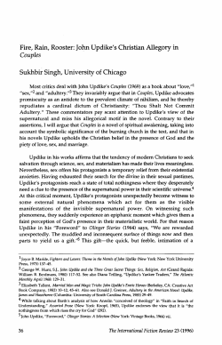 Fire, Rain, Rooster: John Updike`s Christian Allegory in Couples