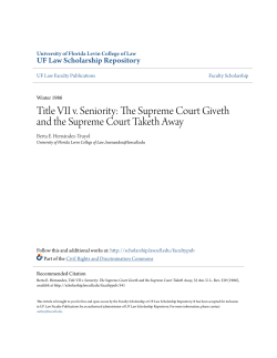Title VII v. Seniority: The Supreme Court Giveth and the Supreme