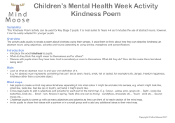 Children`s Mental Health Week Activity Kindness Poem Mind Moose