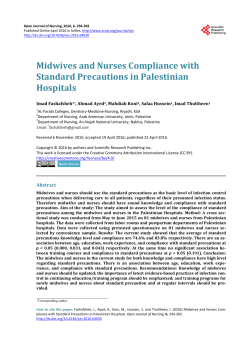 Midwives and Nurses Compliance with Standard Precautions in