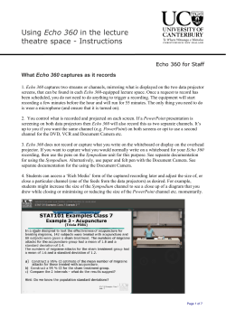 Read more... Using Echo 360 in the lecture theatre space