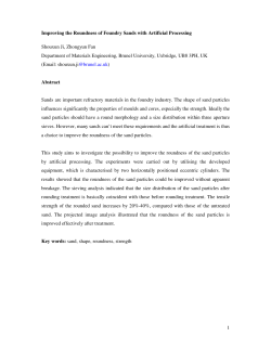 1 Improving the Roundness of Foundry Sands