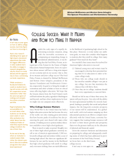 College Success: What It Means and How to Make It