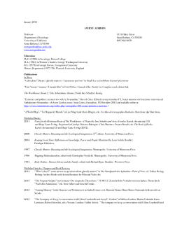 January 2014 AVERY F. GORDON Professor 1114 Haley Street