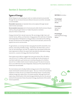 Section 2: Sources of energy