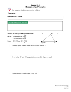 Lesson 5-1 Midsegments of Triangles Vocabulary