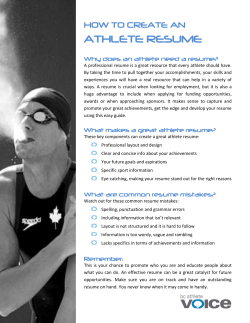 athlete resume - Riverdale Country School