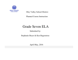 Grade Seven ELA - Oley Valley School District