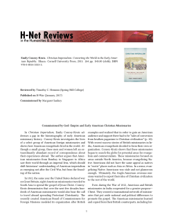 Empire and Early American Christian Missionaries - H-Net