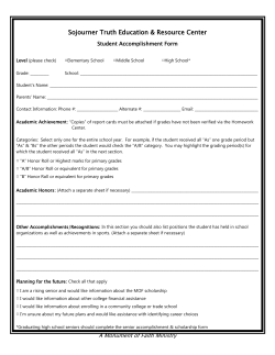 Student Accomplishment Form