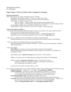 International Economics Dr. McGahagan Pugel. Chapter 3. Why