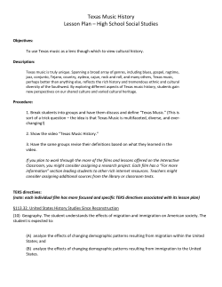 Texas Music History Lesson Plan &ndash; High School Social Studies
