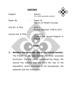 HISTORY Subject : History Paper No. : Paper