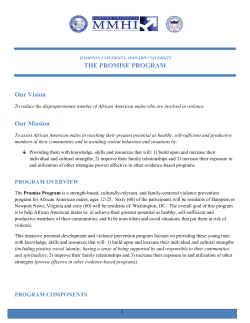 THE PROMISE PROGRAM Our Vision Our Mission