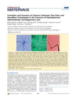 Formation and Structure of Calcium Carbonate Thin Films and