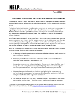 Rights and Remedies for Undocumented Workers in Organizing