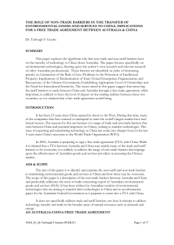 THE ROLE OF NON-TRADE BARRIERS IN THE TRANSFER OF