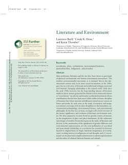 Literature and Environment - Harvard University Center for the