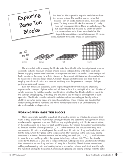 Exploring Base Ten Blocks