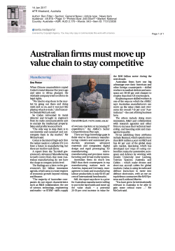 Australian firms must move up value chain to stay competitive